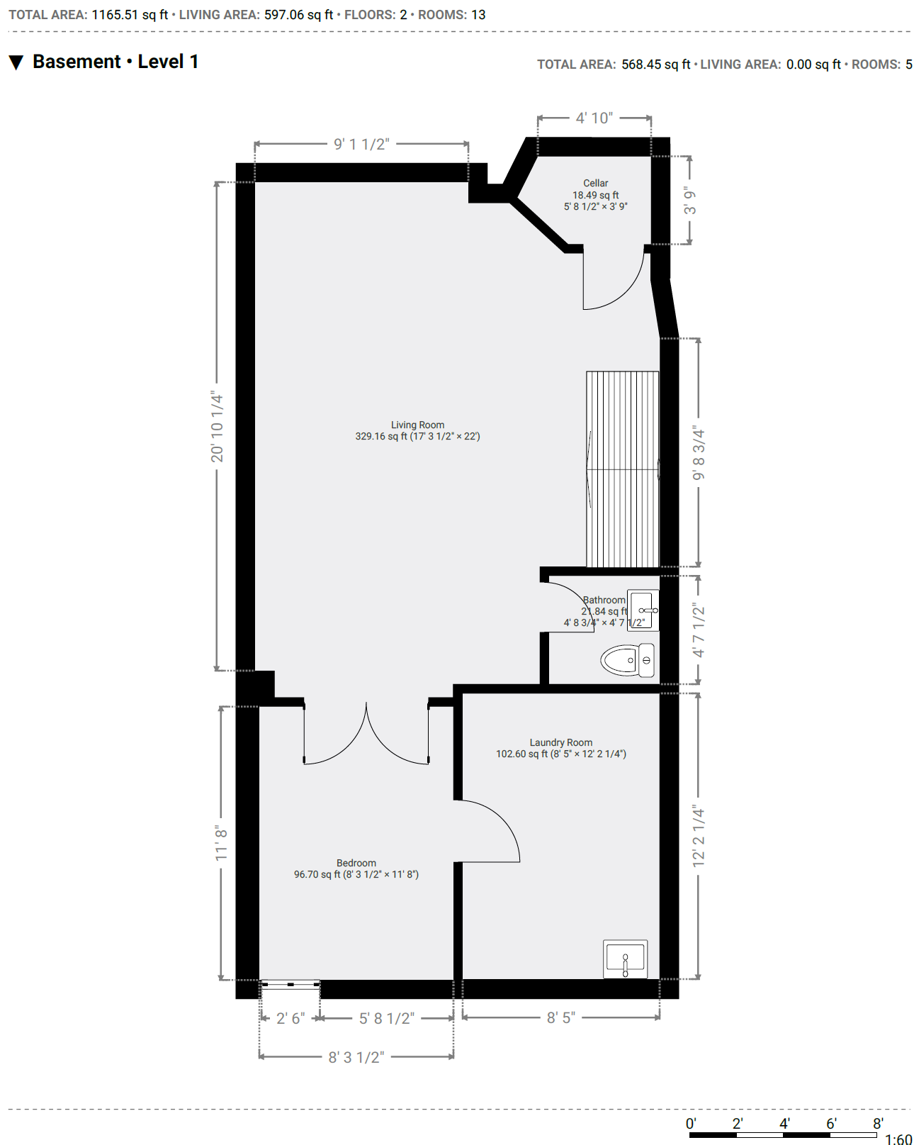 123 Maple – Basement Floor Plan